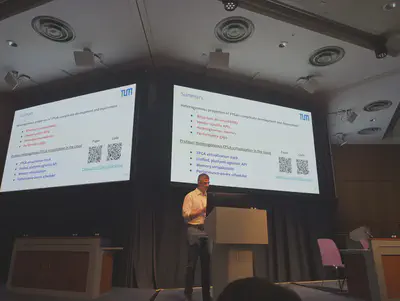 Felix Gust presenting Proteus at EuroSys 2026
