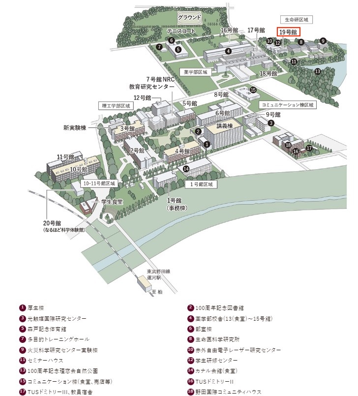 東京理科大学 野田キャンパス キャンパスマップ 19号館